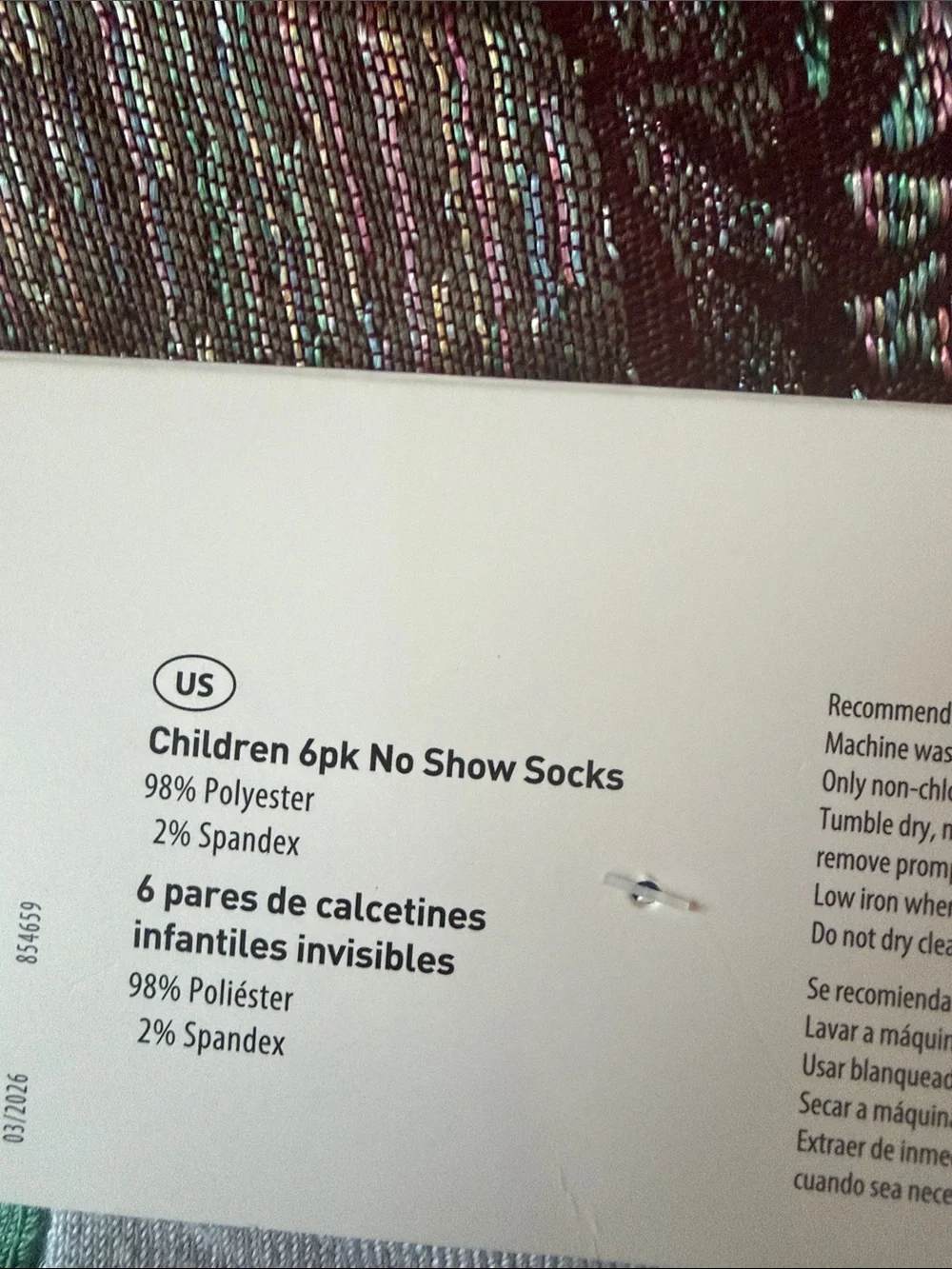 Lily & Dan/ L&D Childrens 6pk Socks - No Show Blue/Green Size M/ L